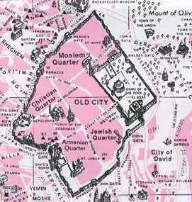 Map of Old City Jerusalem